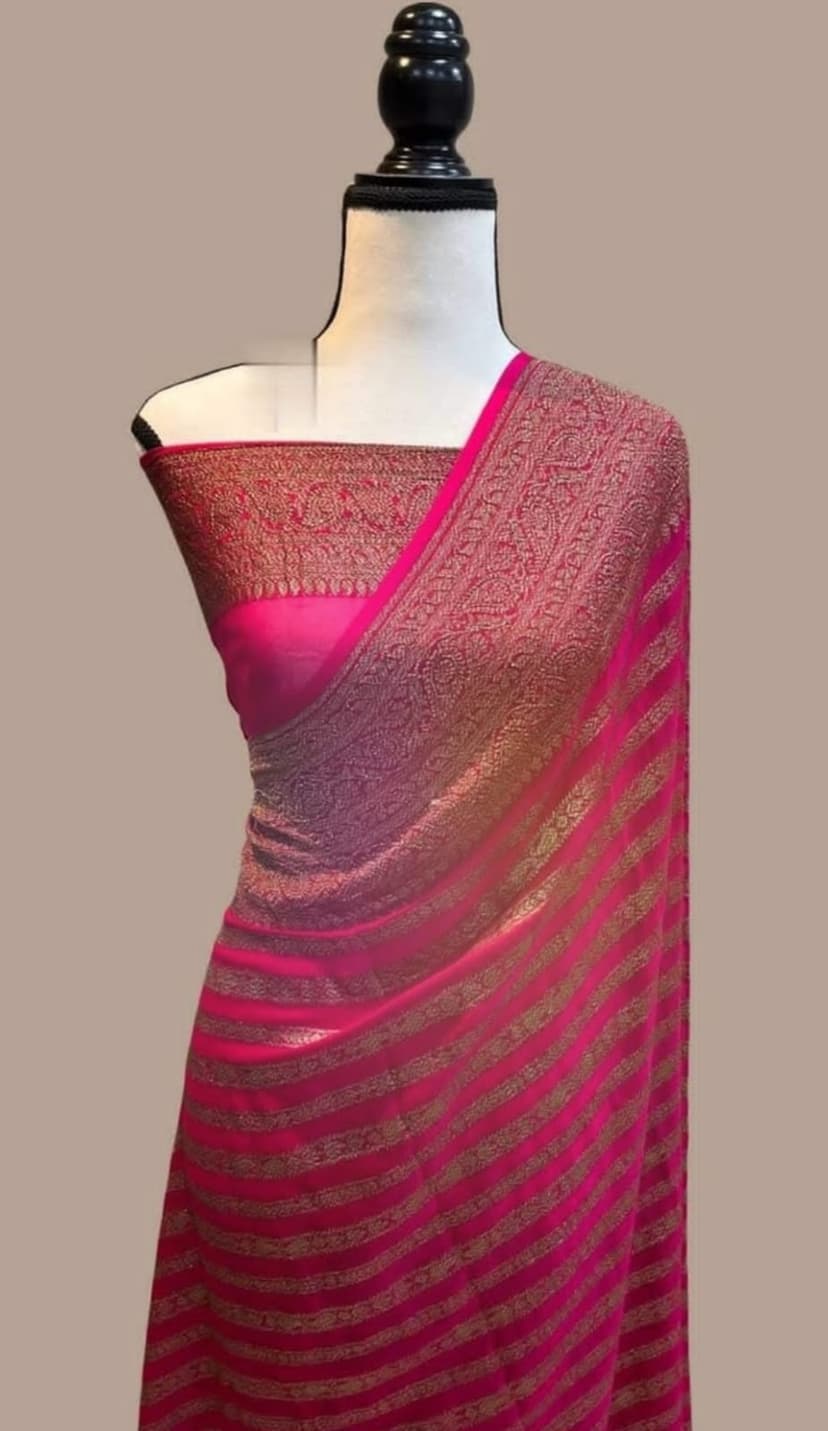 Pure Handloom Georgette Silk Strip