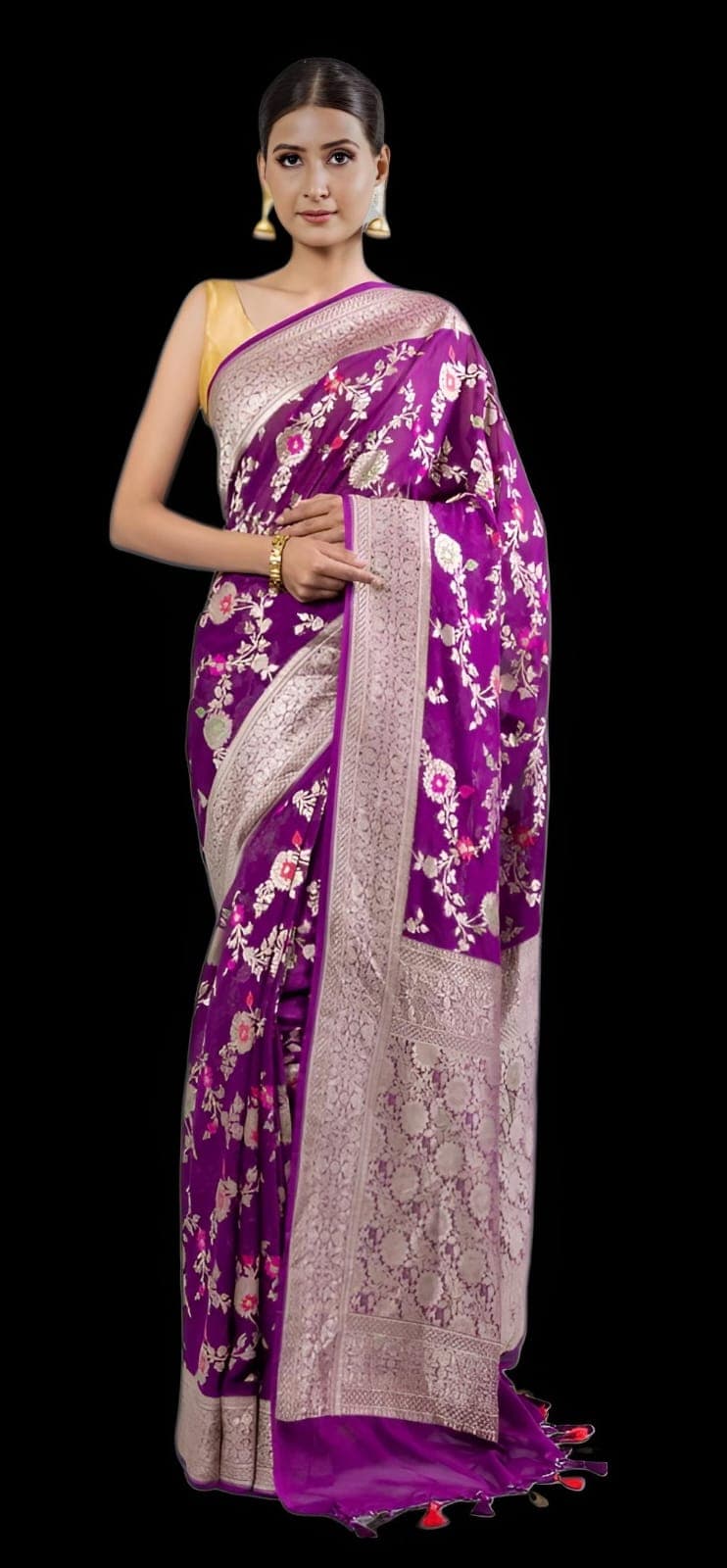 Pure Handloom Georgette Silk Meena 