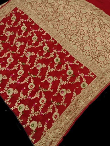 Pure Handloom Georgette Silk Meena  - Image 2