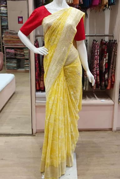 Pure Handloom Georgette Silk Embroidery - Image 1