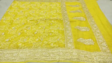 Pure Handloom Georgette Silk Embroidery - Image 2