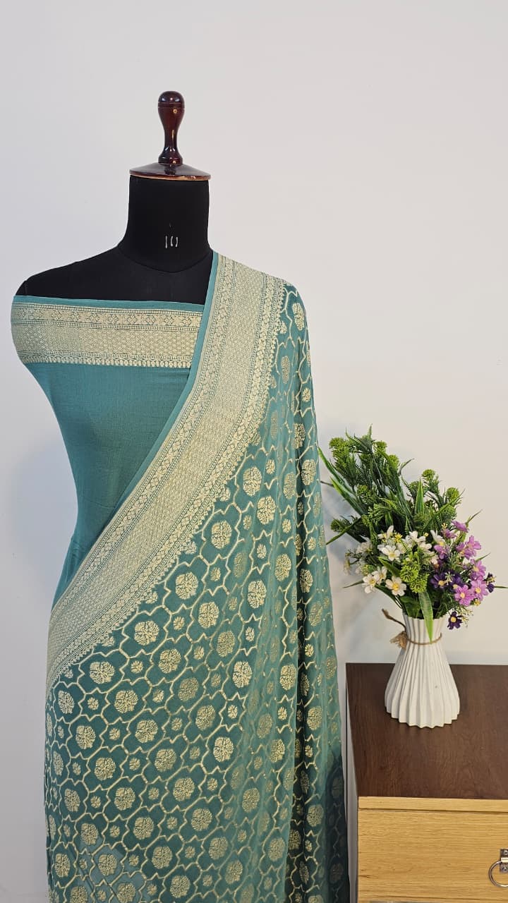 Pure Handloom Georgette Silk - Image 2