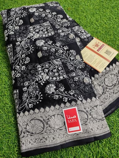 Pure Handloom Georgette Silk Embrodery - Image 1