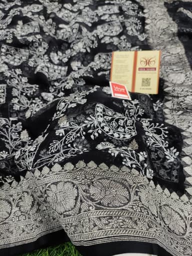 Pure Handloom Georgette Silk Embrodery - Image 2