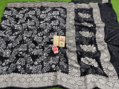 Pure Handloom Georgette Silk Embrodery - Image 4