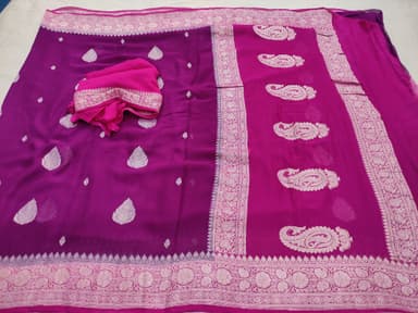 Pure Handloom Georgette Silk Buta - Image 1