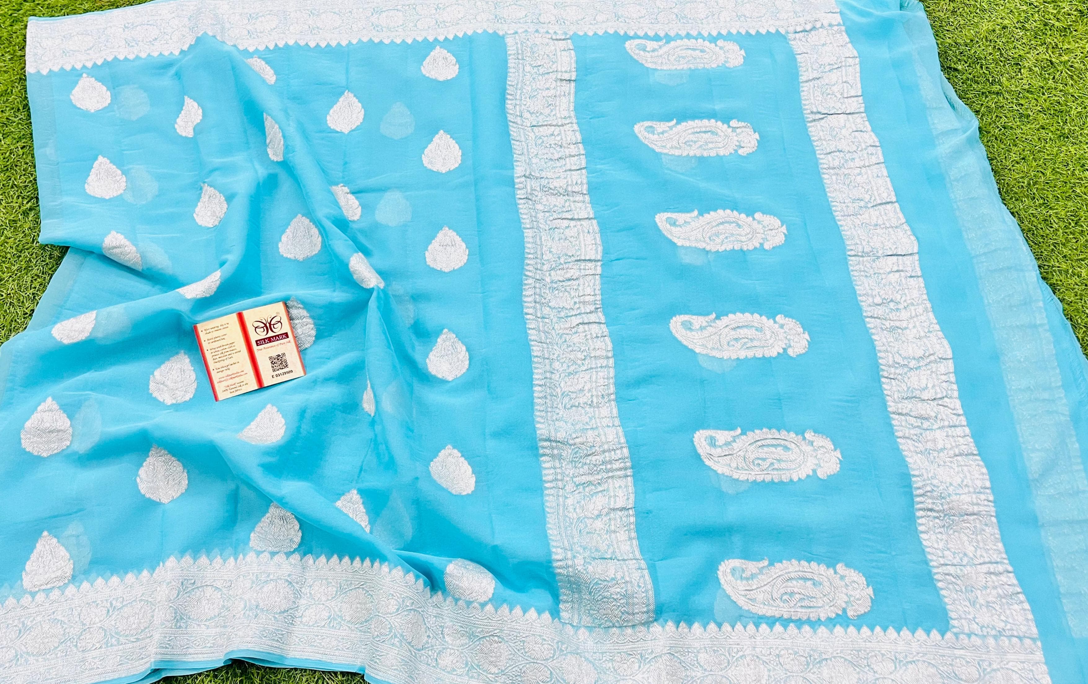 Pure Handloom Georgette Silk Buta - Image 2