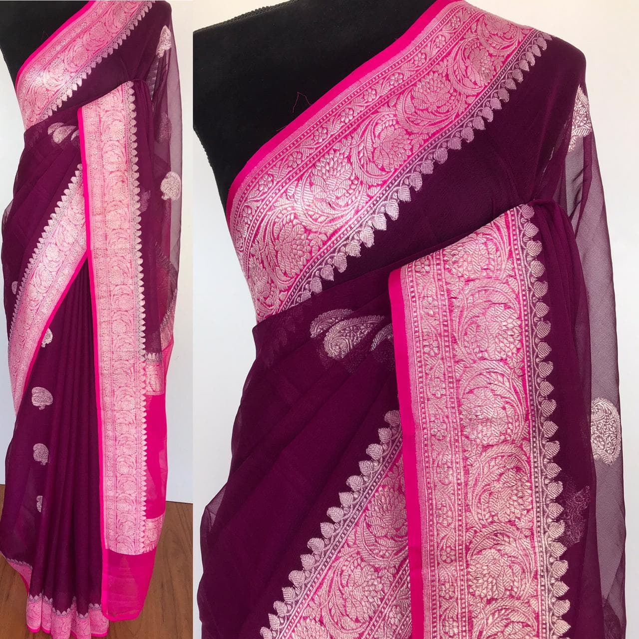 Pure Handloom Georgette Silk Buta - Image 3