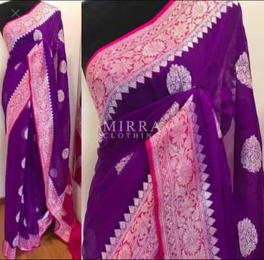 Pure Handloom Georgette Silk Buta - Image 4