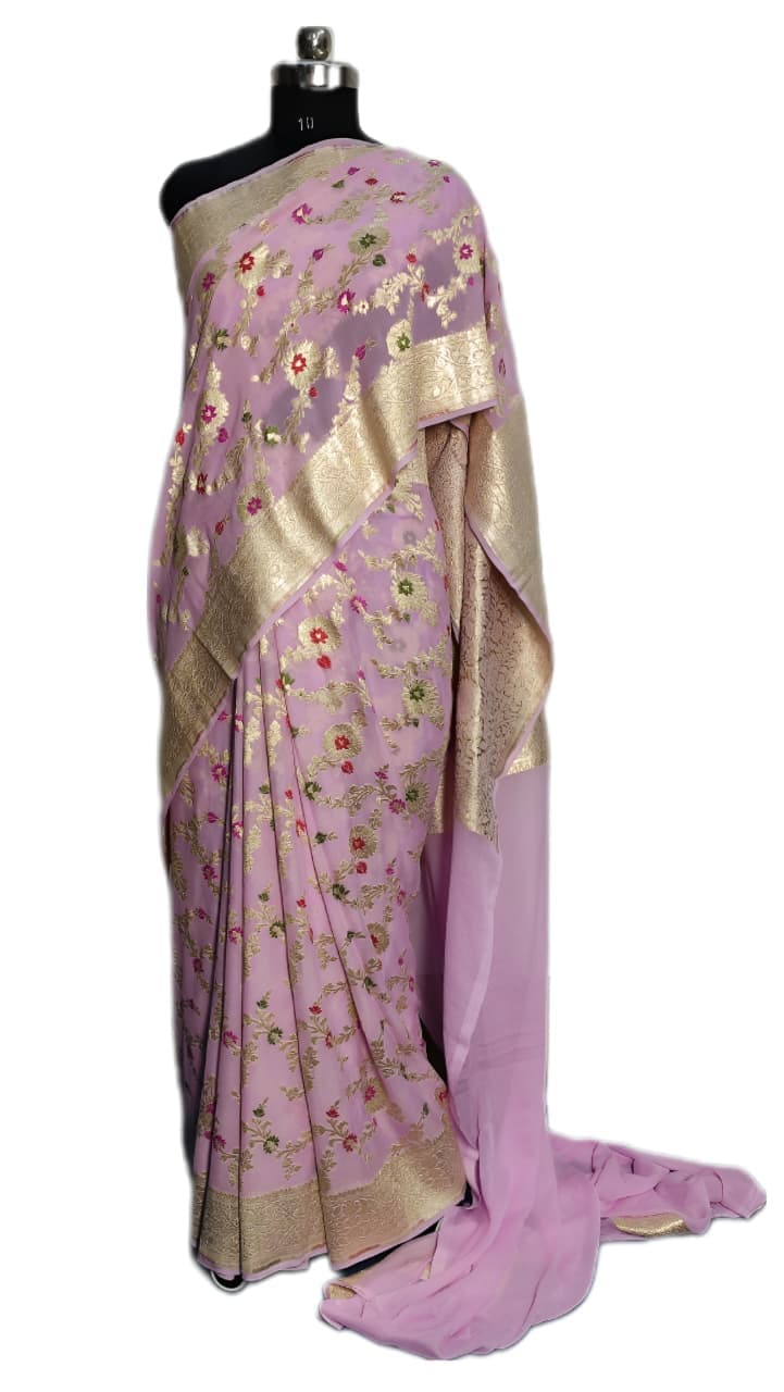 Pure Handloom Georgette Silk Meena - Image 1