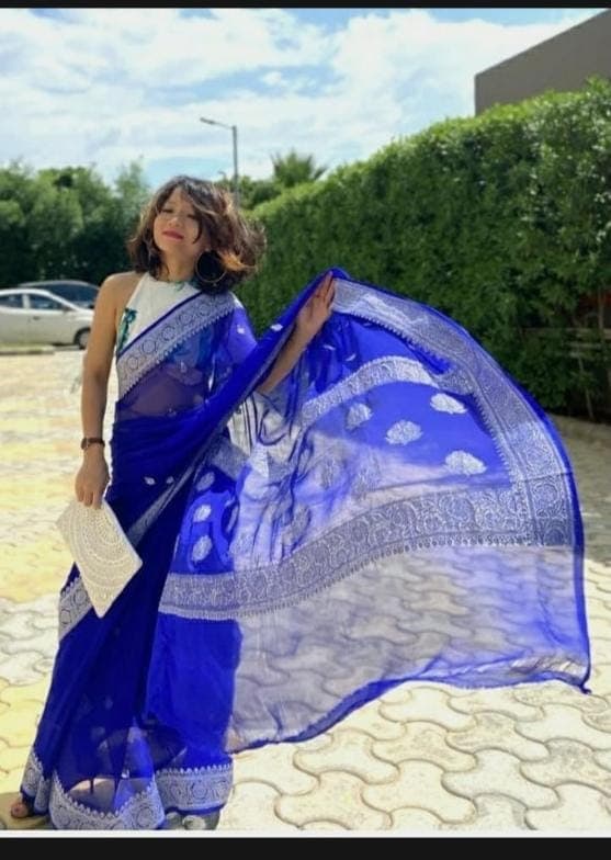 Pure Handloom Georgette Silk - Image 2