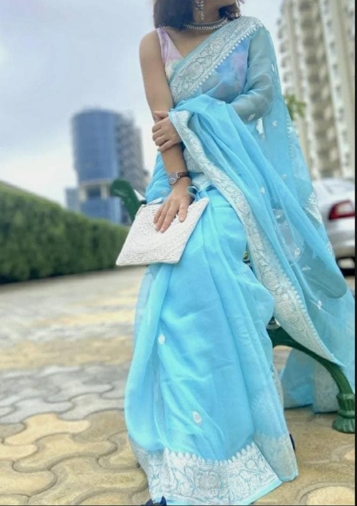 Pure Handloom Georgette Silk - Image 4