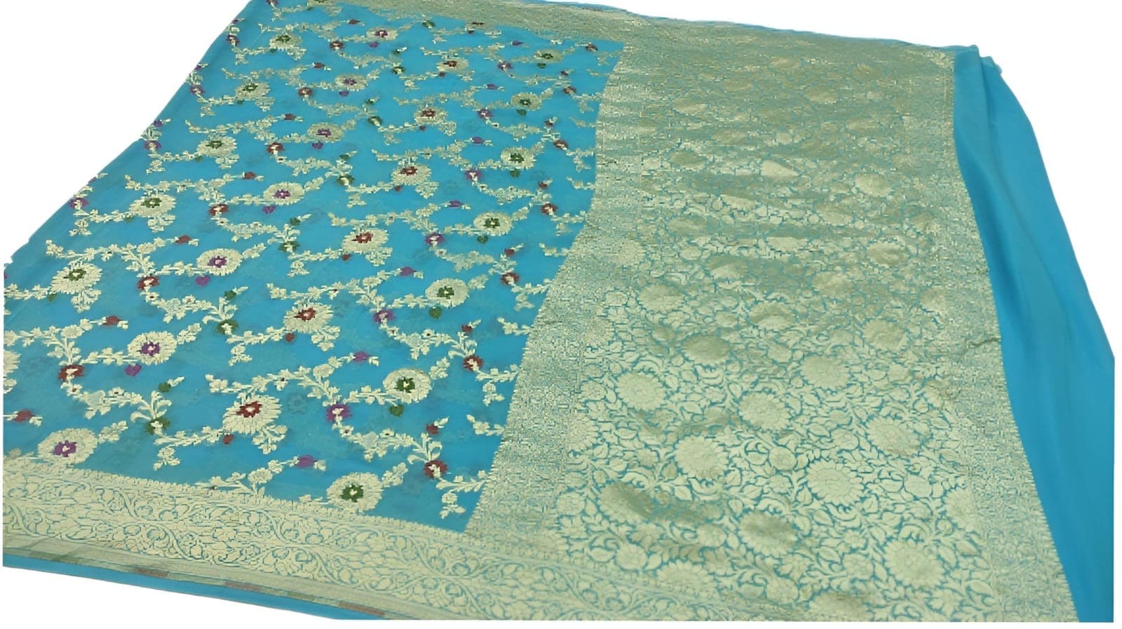 Pure Handloom Georgette Silk Meena  - Image 4