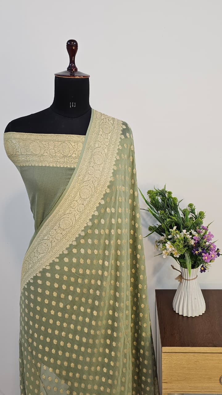 Pure Handloom Georgette Silk - Image 2