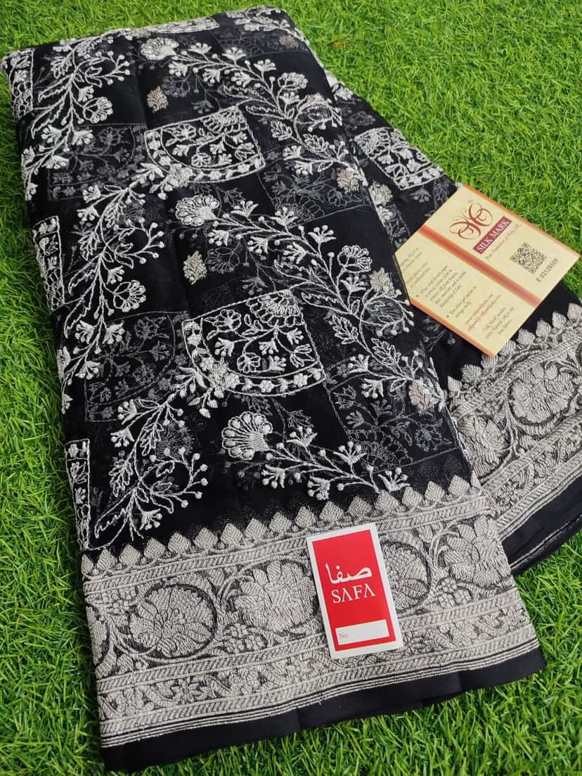 Pure Handloom Georgette Silk Embrodery