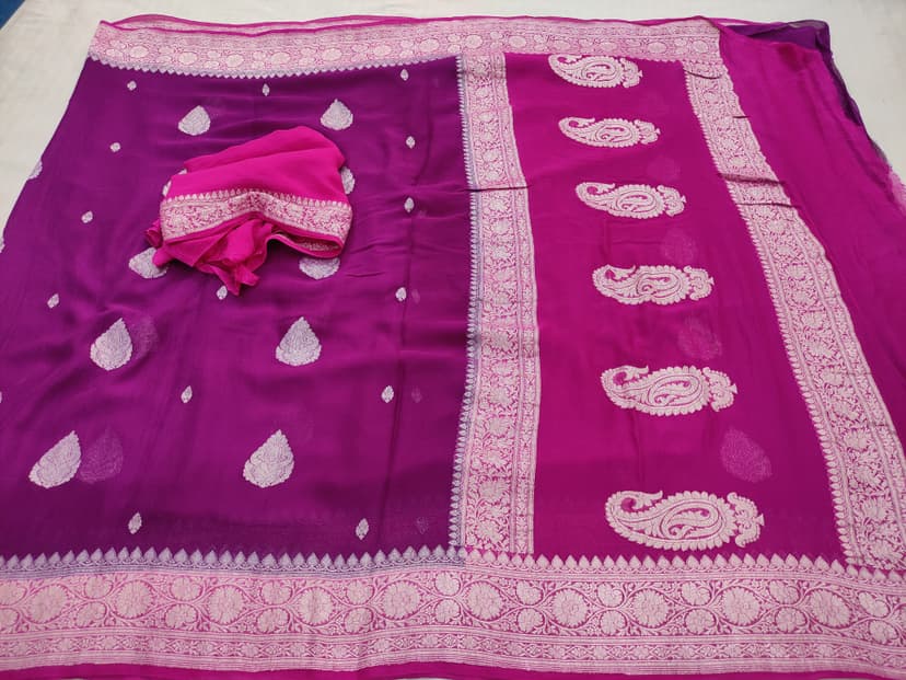 Pure Handloom Georgette Silk Buta